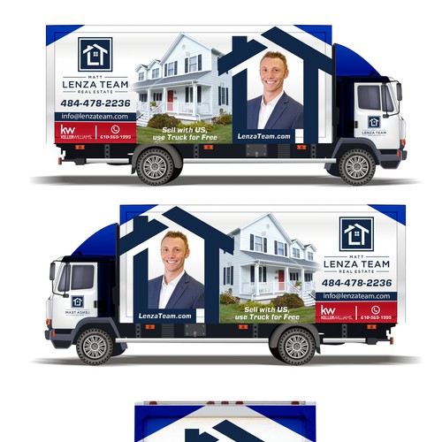 Custom Truck Design Wrap for Real Estate Agent, CREATIVE PROFESSIONAL CLEAN Design by Tanny Dew ❤︎