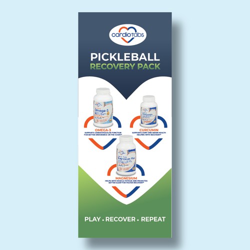 Designs design an eye catching pickleball banner for a premium health
