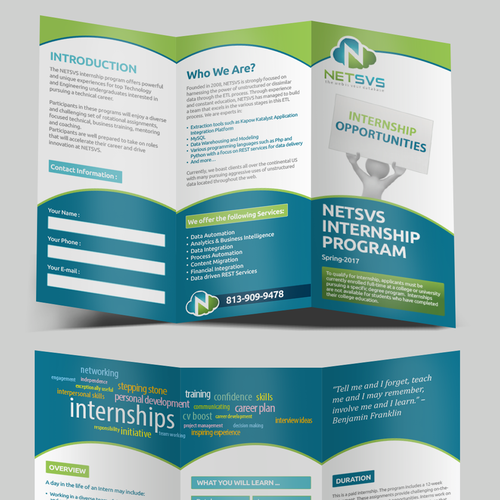 Internship Brochure | Brochure contest