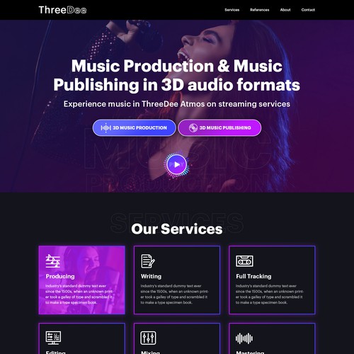 Design a website for a music production company... Design by AMPLE (Jasmin_A)