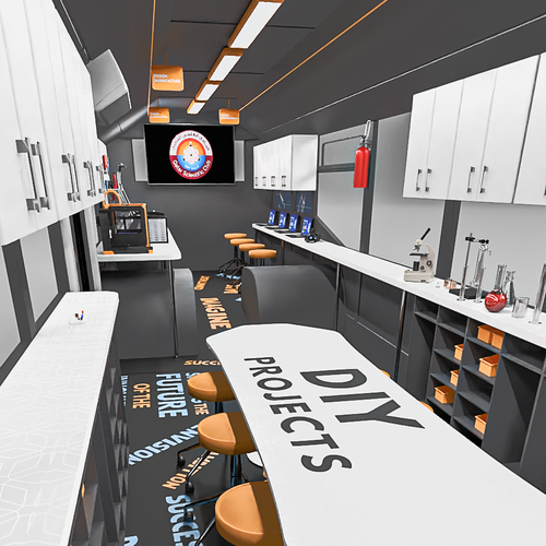 mobile scientific and technological bus (3d) Design by erealexandru