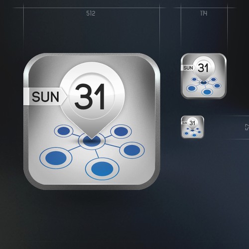 Icon and iTunes Artwork for iPhone Facebook event application Design by milOw