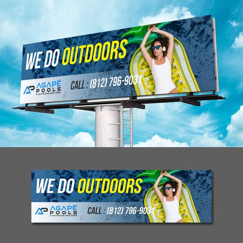 POOL AND OUTDOOR LIVING BILLBOARD DESIGN Design by Creative Milan ❤️