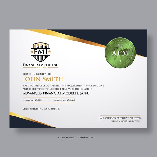 Looking for Custom Professional Certificate Design Design von se7en designs