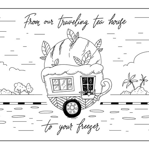 Designs SF Bay Area ice cream trailer needs whymsical cup design