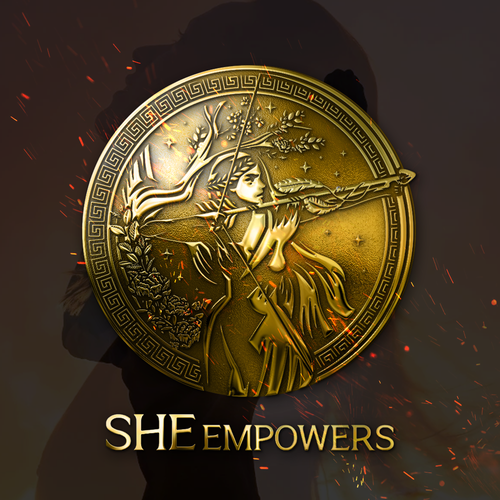 SHEempowers - luxurious design of a woman preferrably in some kind of a circle to appeal to women professionals Design by Insfire!