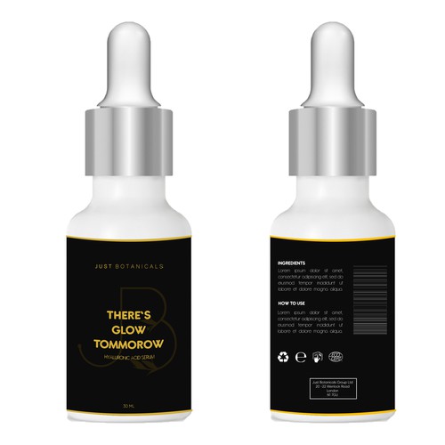 Luxury Label for CBD infused Hyaluronic Acid Serum Design by Yong Shen