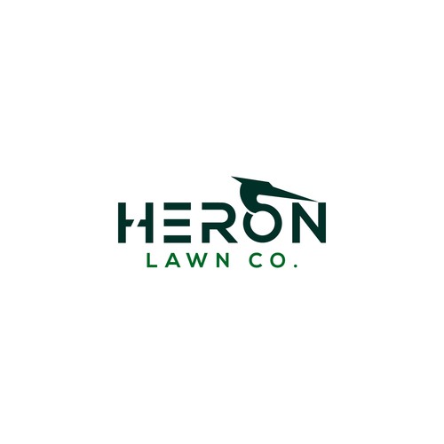 Modern Lawn Care Business with Heron Design by SP-99