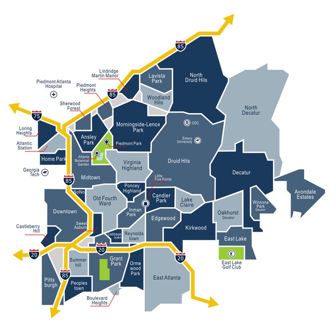 Map Designs for Atlanta Area Neighborhoods | Other design contest