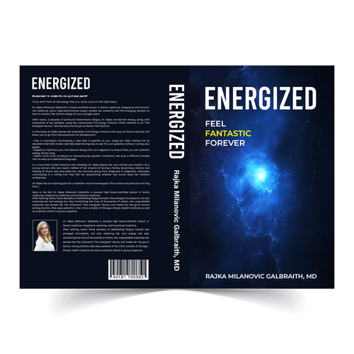 Design a New York Times Bestseller E-book and book cover for my book: Energized Diseño de kalatim