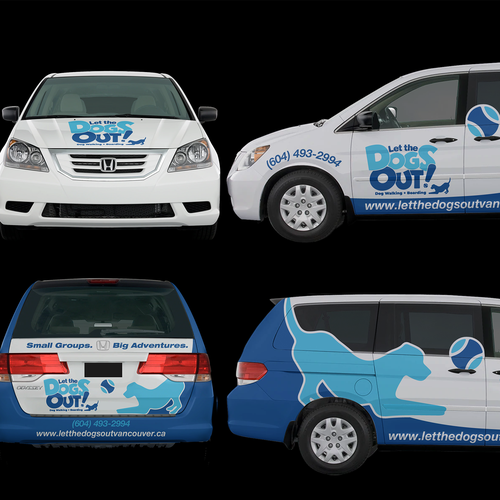 Design a Minivan Vehicle Wrap for Dog Walking Business Design réalisé par theANUNGs