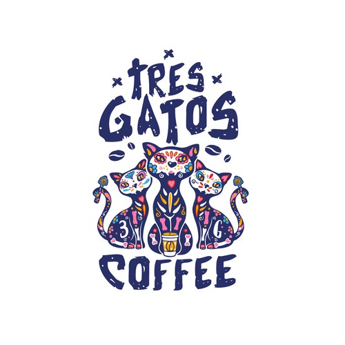 TRES GATOS COFFEE LOGO Design by vupeyadu ♥