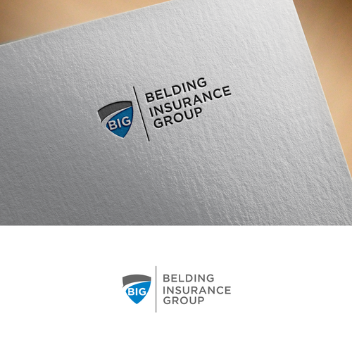 Simple logo w/ shield and letters "BIG" for insurance group Design by Branco Designs