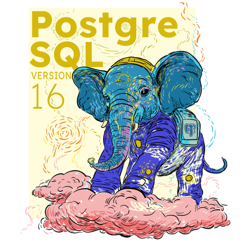 PostgreSQL v16 Release Artwork Design von Oğuzhan Akkök