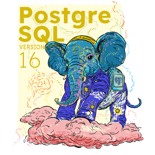 PostgreSQL v16 Release Artwork Design by Oğuzhan Akkök