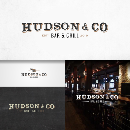 Ontwerpen | Hudson & Co | Bar and Grill | Logo ontwerp ontwerpwedstrijd