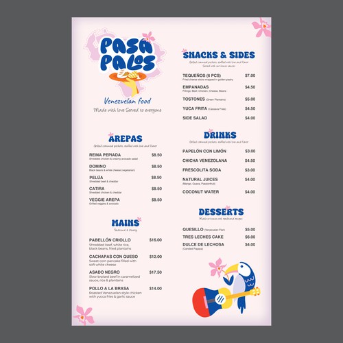 Designs | PASAPALOS MENU | Menu contest