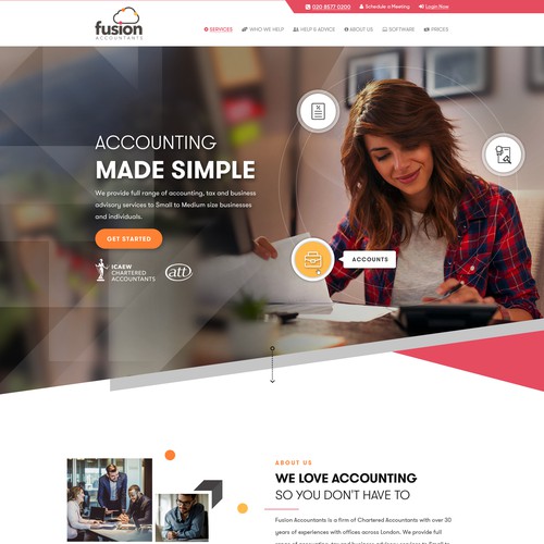 Modern top end Accounting firm website design Design by Webenix Solutions