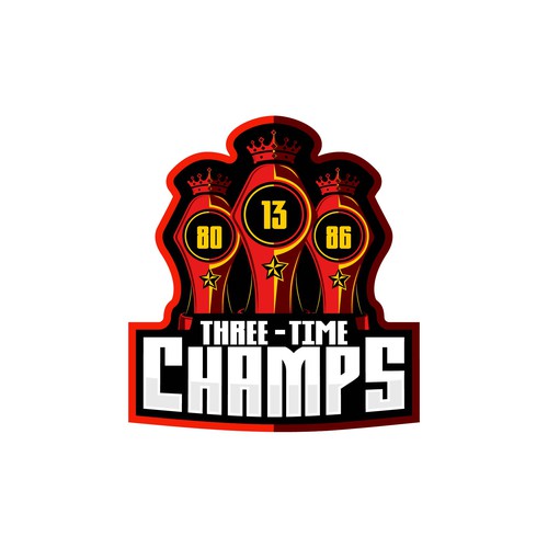 Basketball Logo for Team 'Three-Time Champs' - Your Winning Logo Featured on Major Sports Network Design by Leka Waves