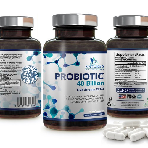Nature's Nutrition Needs a "Beautiful Label" for our Probiotic Bottle. Design by Snap Sebbata