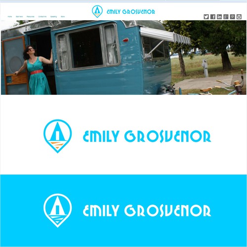 Create a vintage Airstream logo for a travel writer who wears many hats. Design by M I L Y !