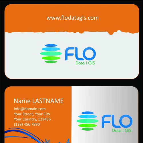 Business card design for Flo Data and GIS Diseño de Suryanto_aho