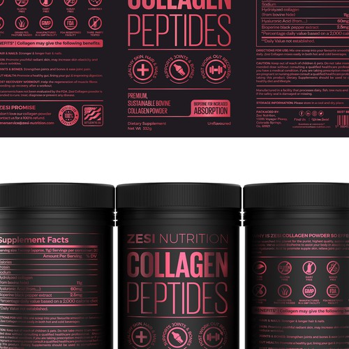Design an attention grabbing, modern label for our collagen supplement Diseño de Imee008