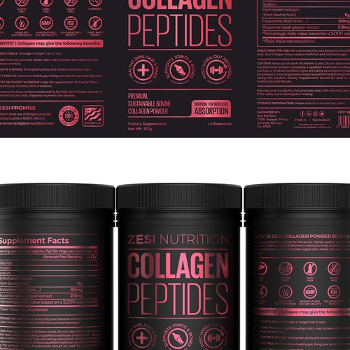 Design an attention grabbing, modern label for our collagen supplement Design by Imee008