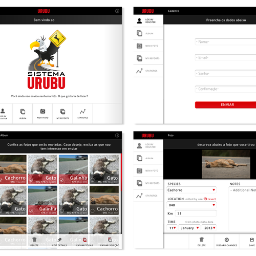 Sistema Urubu (Vulture System) Android Mobile App Design required Design réalisé par Irun S