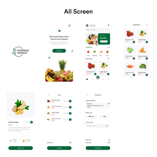 Farmers Market App Design von Aqib_Designs