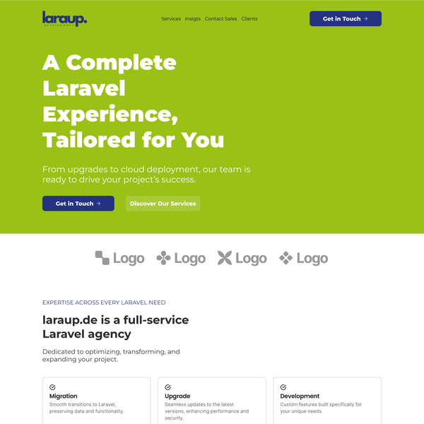 Website for laravel full service agency