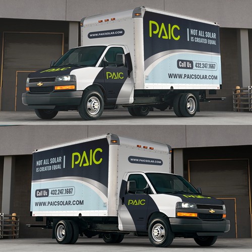 Design us an eye catching, modern, box truck wrap! Design by Mushfiqur™