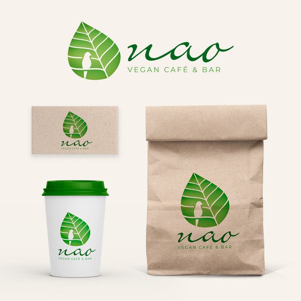 Design by Eduardo Hiraoka titled "Nao Vegan Café & Bar Logo Design"