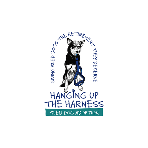 Designs | Sled Dog Rescue- Husky holding it's running harness | Logo ...