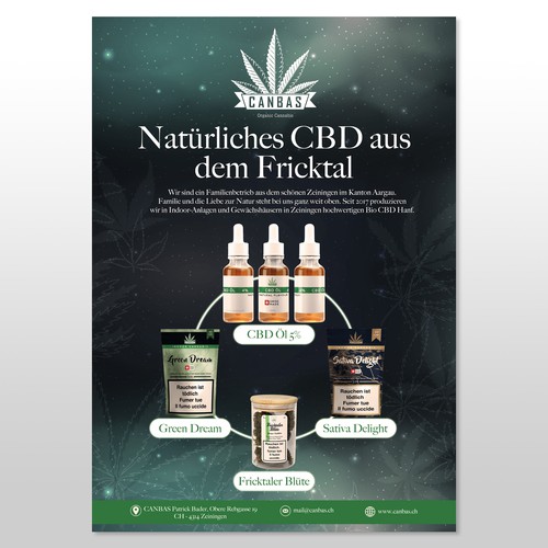 Flyer promotion for local CBD store Diseño de qarinz