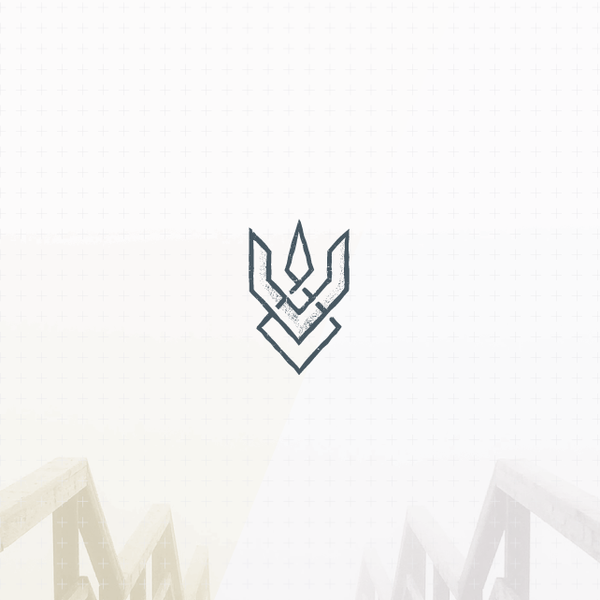 Abstract and unique trident logo