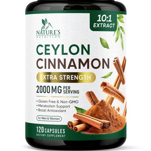 "Ceylon Cinnamon Design Needed for Nature's Nutrition" winning Product label