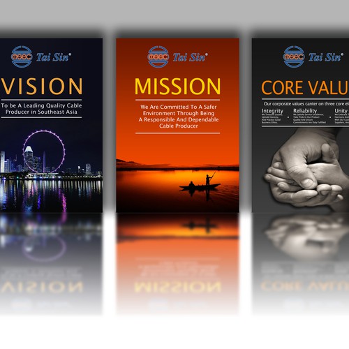 Posters Design For Corporate Vision Mission Core Values