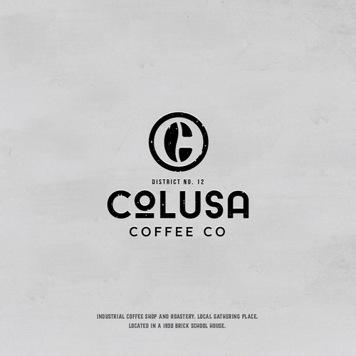 Design an industrial coffee house logo. Alternate logo with  District No. 12 Diseño de merci dsgn