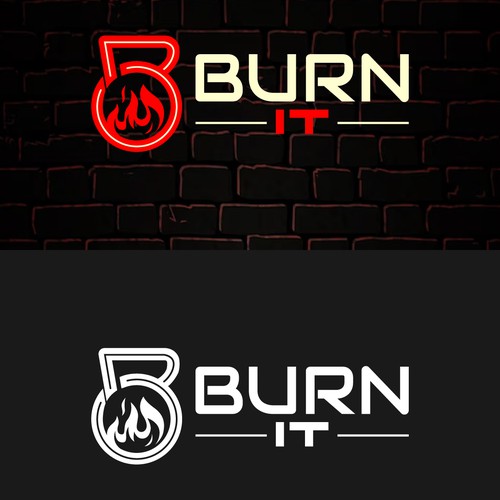 “Design a fierce, industrial-chic brand identity for a HIIT gym called BURN” Design by PrintFactory ™