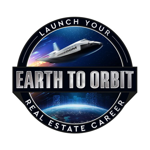 Realistic Logo for "Earth to Orbit" Sales Course. Achieve financial freedom through real estate. Design by GIRA✪