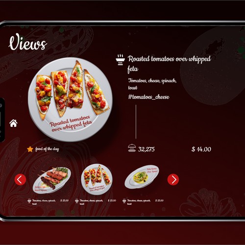 DIGITAL MENU FOR RESTAURANTS (IPAD FORMAT FOR RESTAURANT PATRONS) Design by David©S