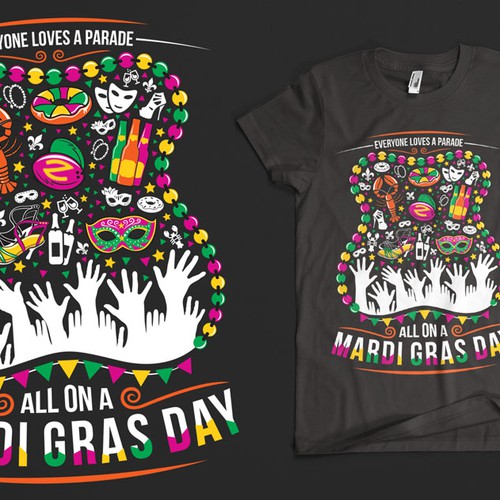Festive Mardi Gras shirt for New Orleans based apparel company デザイン by revoule