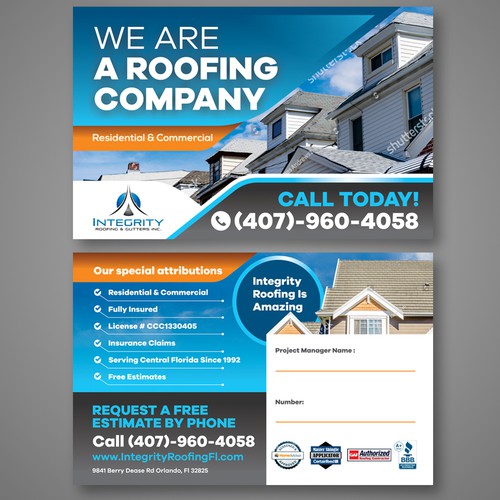 Roofing Company Storm Damage Flyer Design by Dzhafir