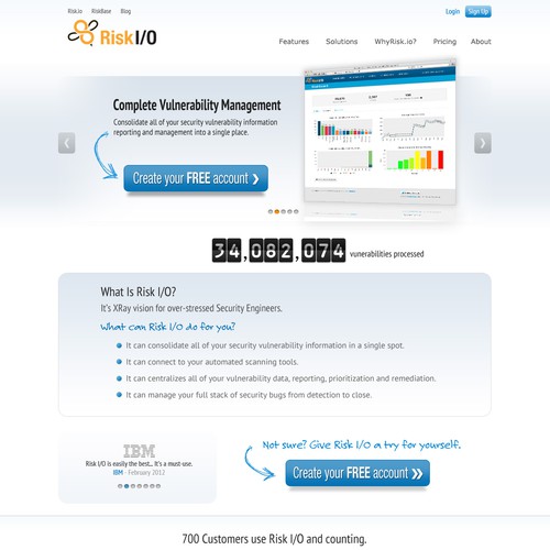 RiskIO needs a new website design Diseño de Multimedia Designs
