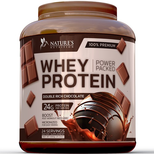 Diseño de Tasty Whey Protein Chocolate Design Needed for Nature's Nutrition de R O S H I N