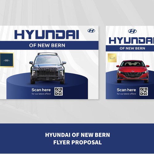 Flyer for Hyundai car dealership showing off the new Palisade and Elantra Design by SlideFactory