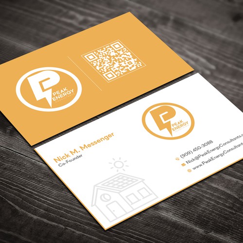 Modern Business Card Design for Electric Energy and Solar Company Design by Brandmaker artist