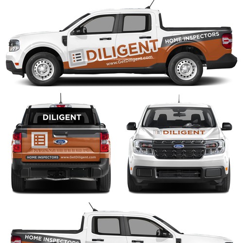 Design a modern and simple truck wrap for our home inspection company Design by Nadun Prabodana