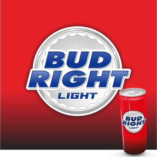 Bud Right.  The great new American Beer for good ol' fashioned American beer drinkers. Design by gientescape std.